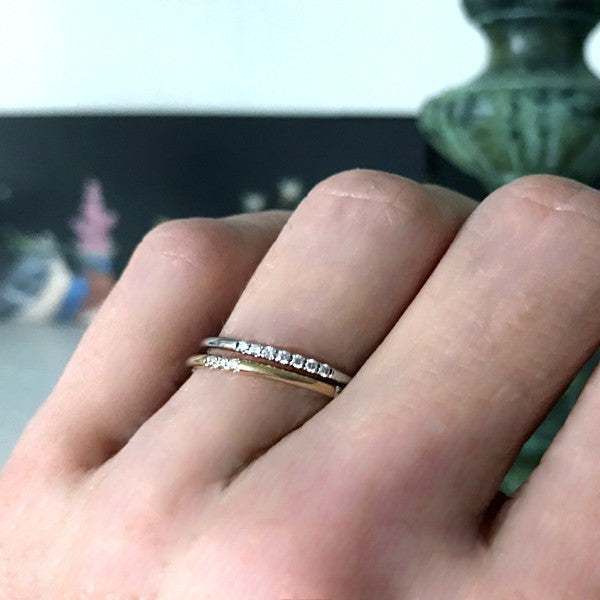 Delicate ethical diamond stacking ring