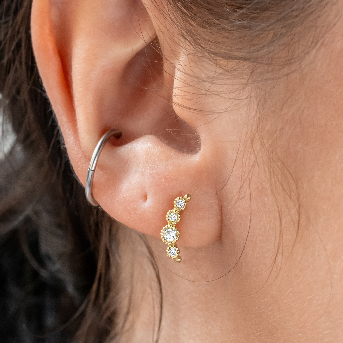 Caterpillar Diamond Earrings