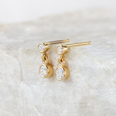 Double Bezel Stud Earrings