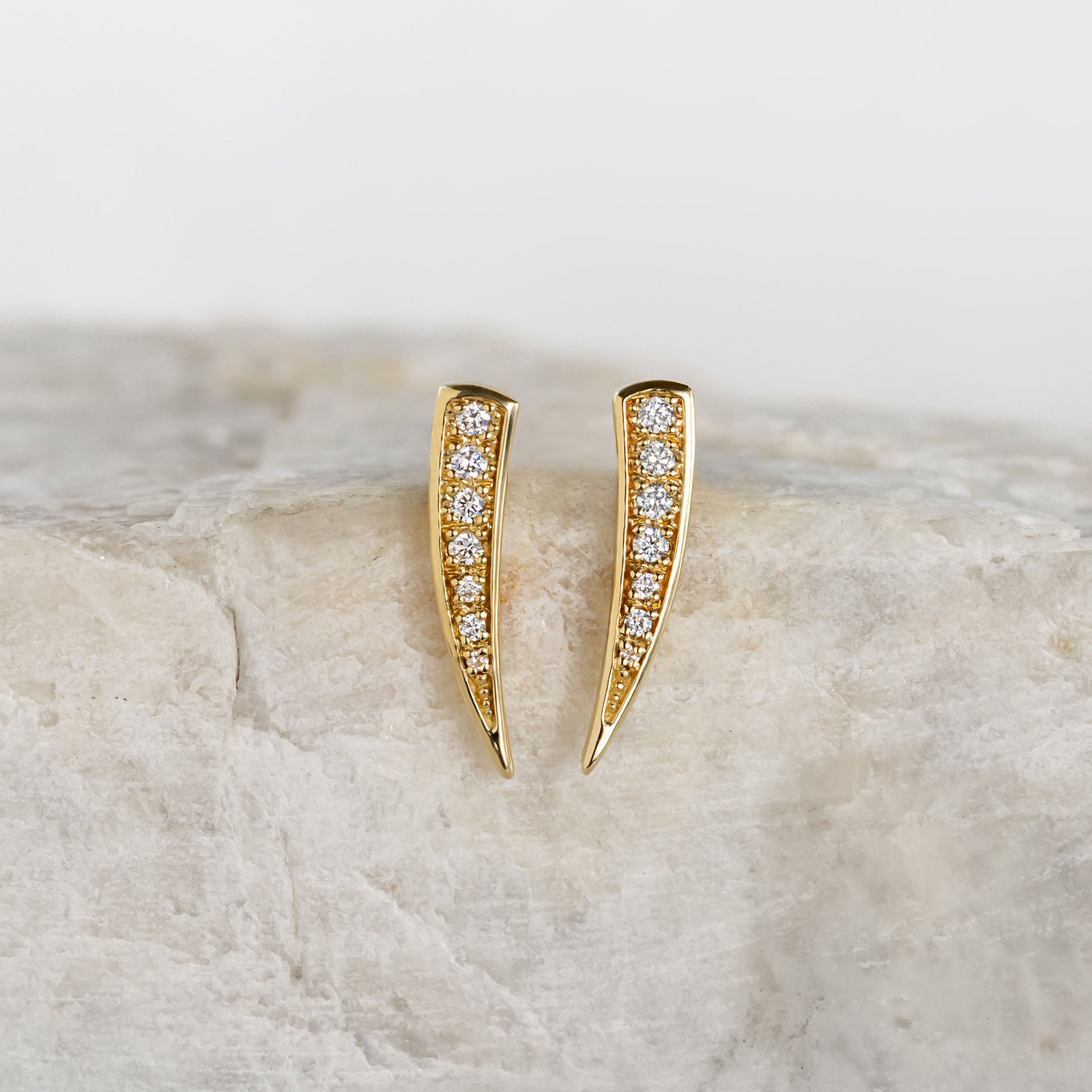 Talon Diamond Earrings - Yellow Gold