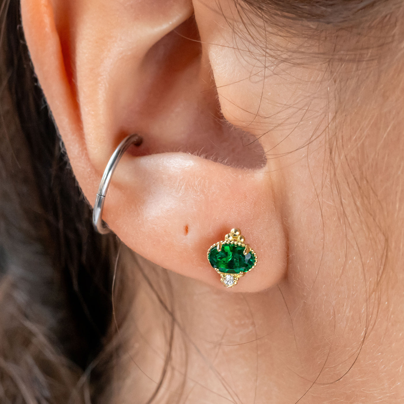 Mayfair Lab-Grown Emerald Earrings