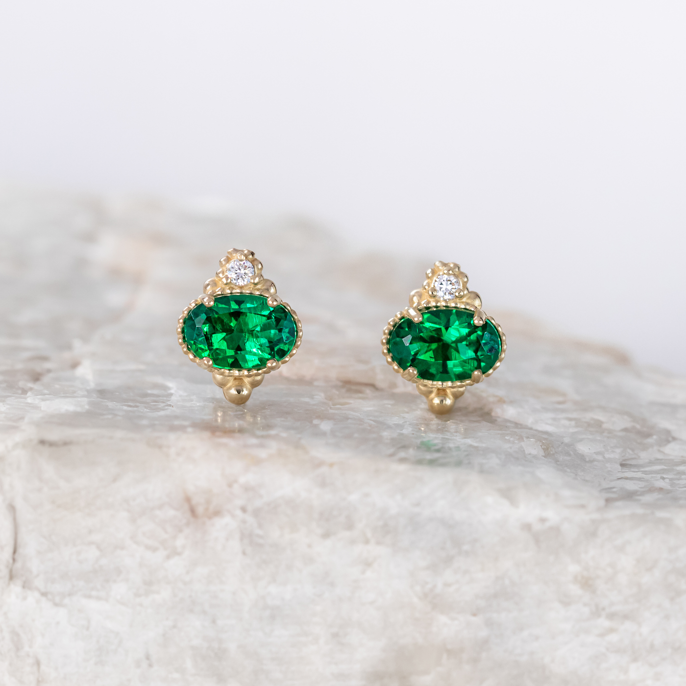 Mayfair Lab-Grown Emerald Earrings