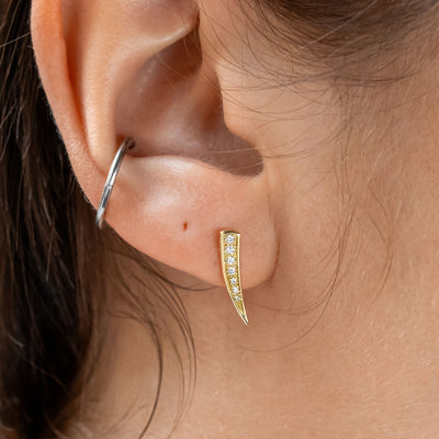 Talon Diamond Earrings - Yellow Gold