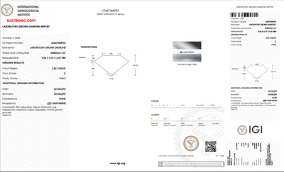 EMERALD - 2.84ct D VVS2 CVD - IGI 8BBEC07F1