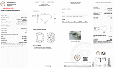 ELONGATED CUSHION - 3.02ct E VS1 CVD - IGI F67754993