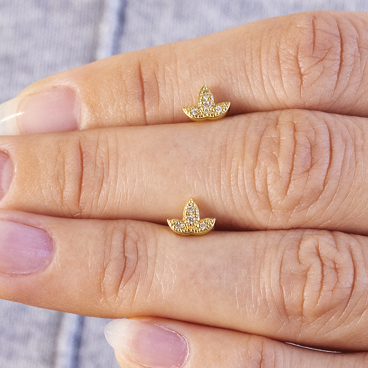 Ivy Leaf Gold and Diamond Earrings