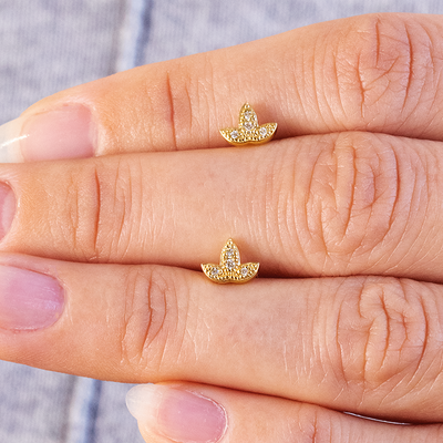 Ivy Leaf Gold and Diamond Earrings