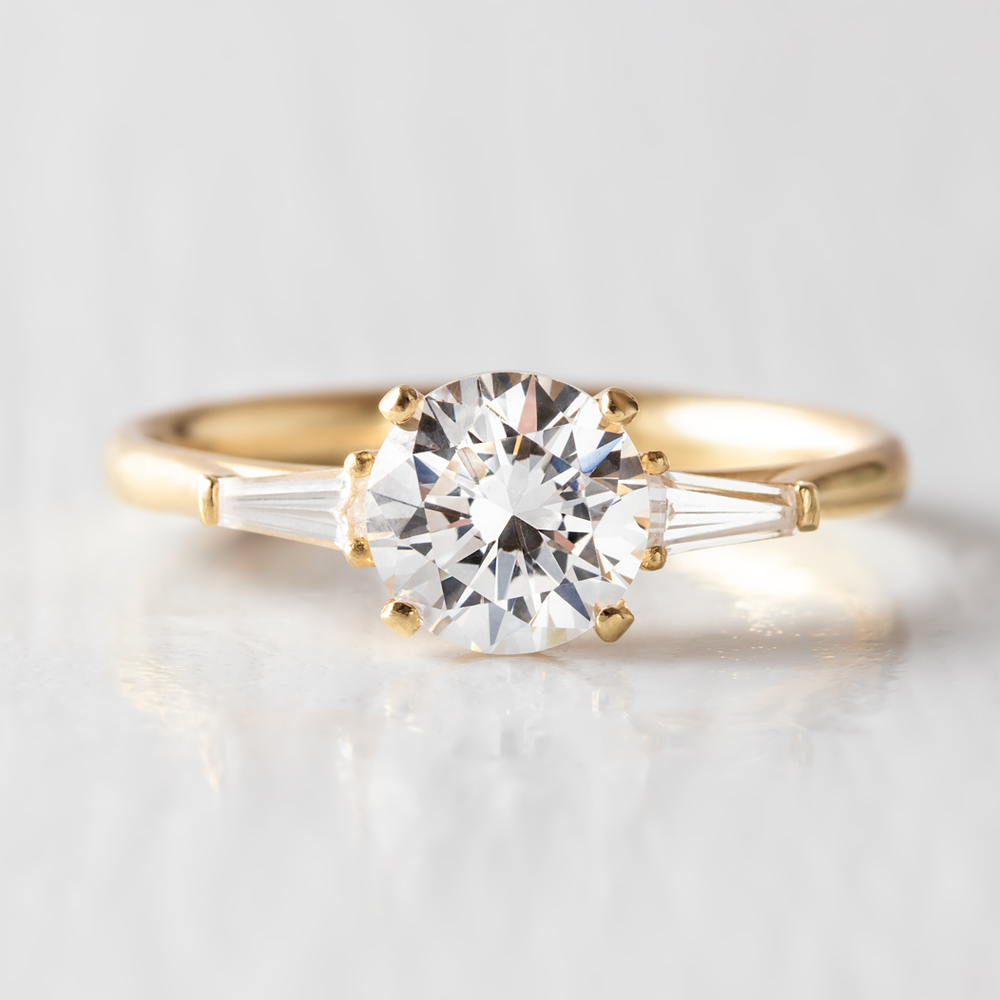 Malory ~ Baguette Side Stone Ring