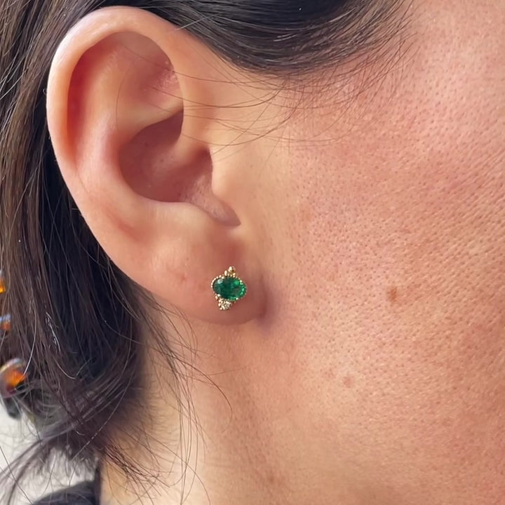 Mayfair Lab-Grown Emerald Earrings