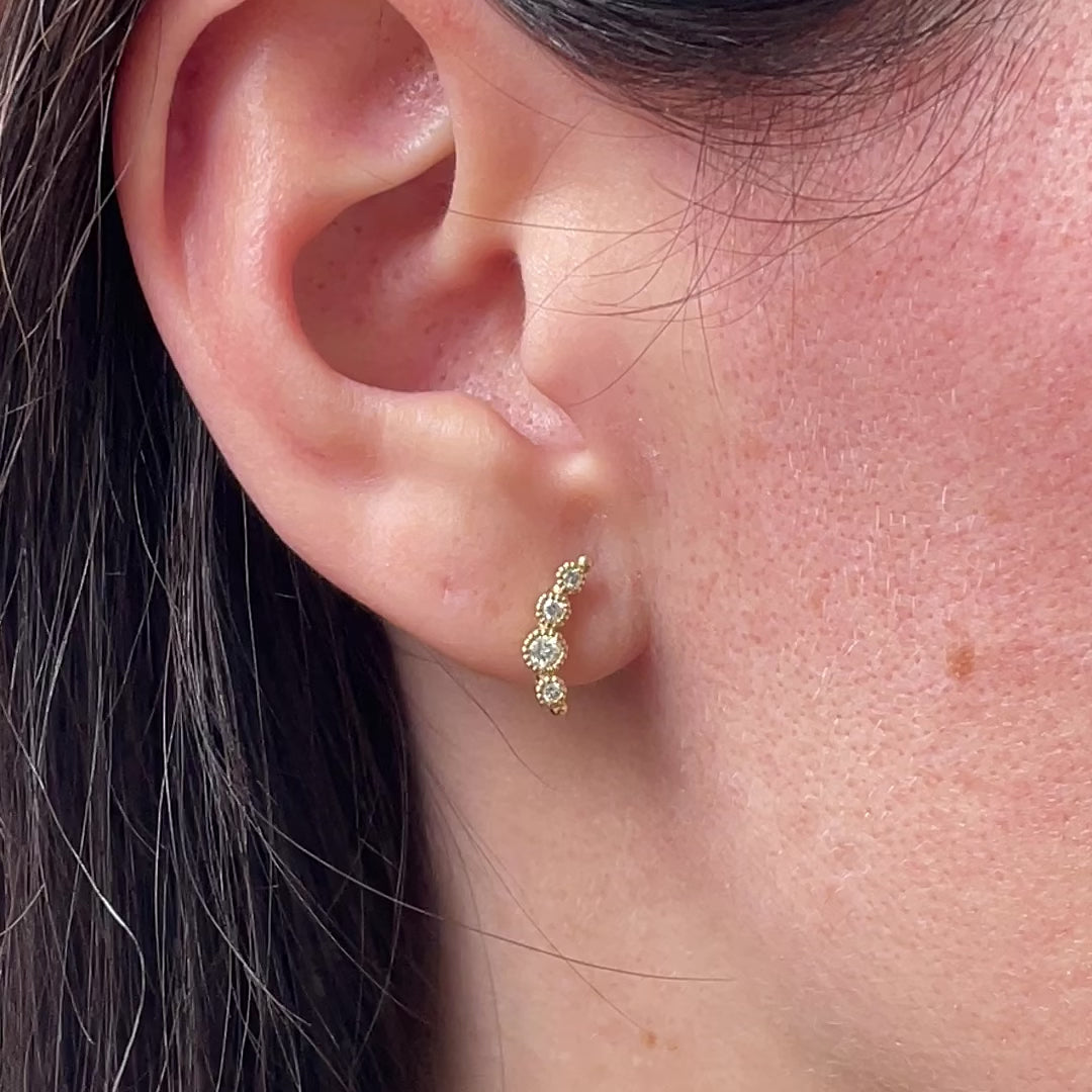 Caterpillar Diamond Earrings