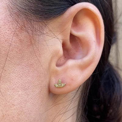 Ivy Leaf Gold and Diamond Earrings