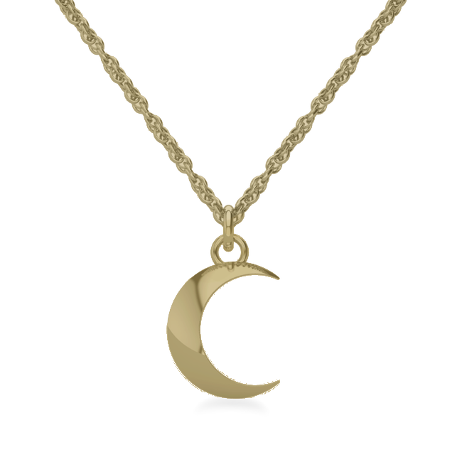 Waxing Moon Yellow Gold Necklace