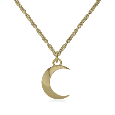 Waxing Moon Yellow Gold Necklace