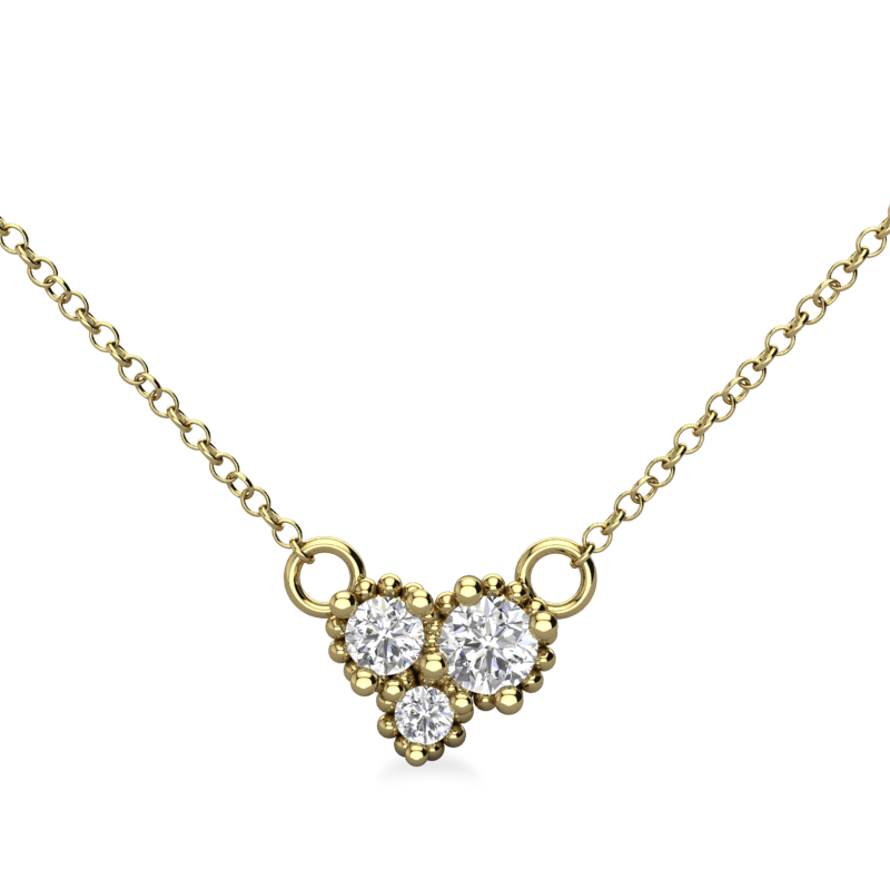 Diamond Trio Cluster Diamond Necklace